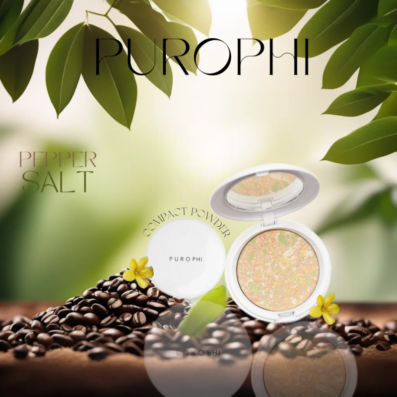 Purophi Salt & Pepper Makeup Compact Powder 8gm - Image 2
