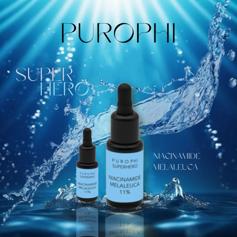 Purophi Superhero Niacinamide & Melaleuca 11% Dark Post & Whitehead Serum 15ml - Image 2